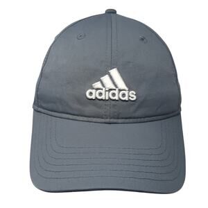 Adidas Strapback Baseball Cap Gray One Size Adjustable Embroidered Vented Holes